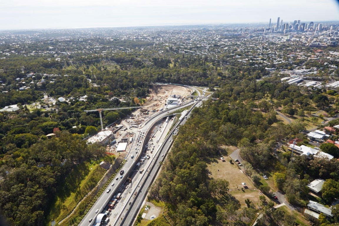 Construction of Legacy Way, Brisbane, Queensland, Australia