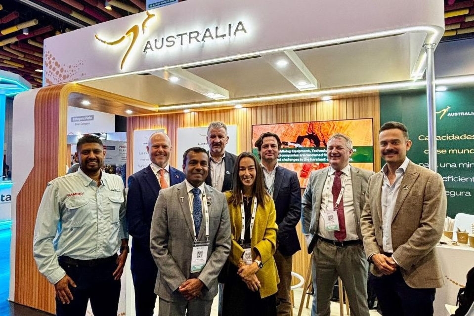 Group of delegates at the Australia Pavillion at Exponor, Chile