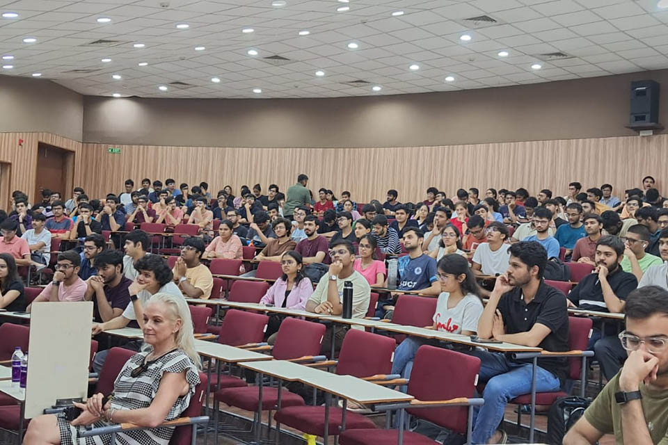 Students in university auditorium
