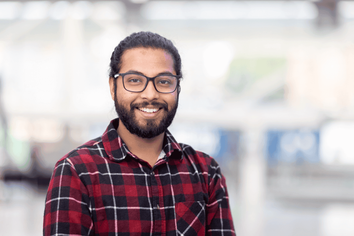 Man from India smiling
