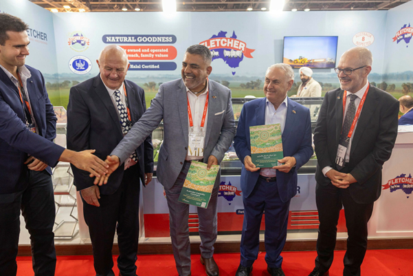 The Minister for Trade and Tourism Senator the Hon. Don Farrell and First Nations People Ambassador Mr Justin Mohamed launch the First Nations Capability Catalogue at the MLA stand.
