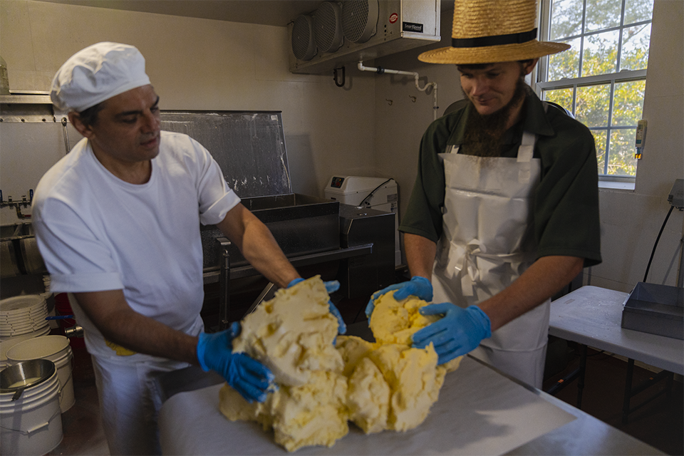 Instructing an Amish producer to make butter according to Pepe Saya’s recipe