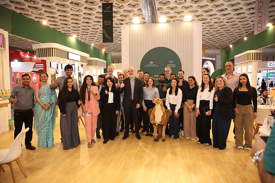 The Australian pavilion at Cosmoprof India showcased 17 beauty, personal care and wellness brands represented by 13 businesses.