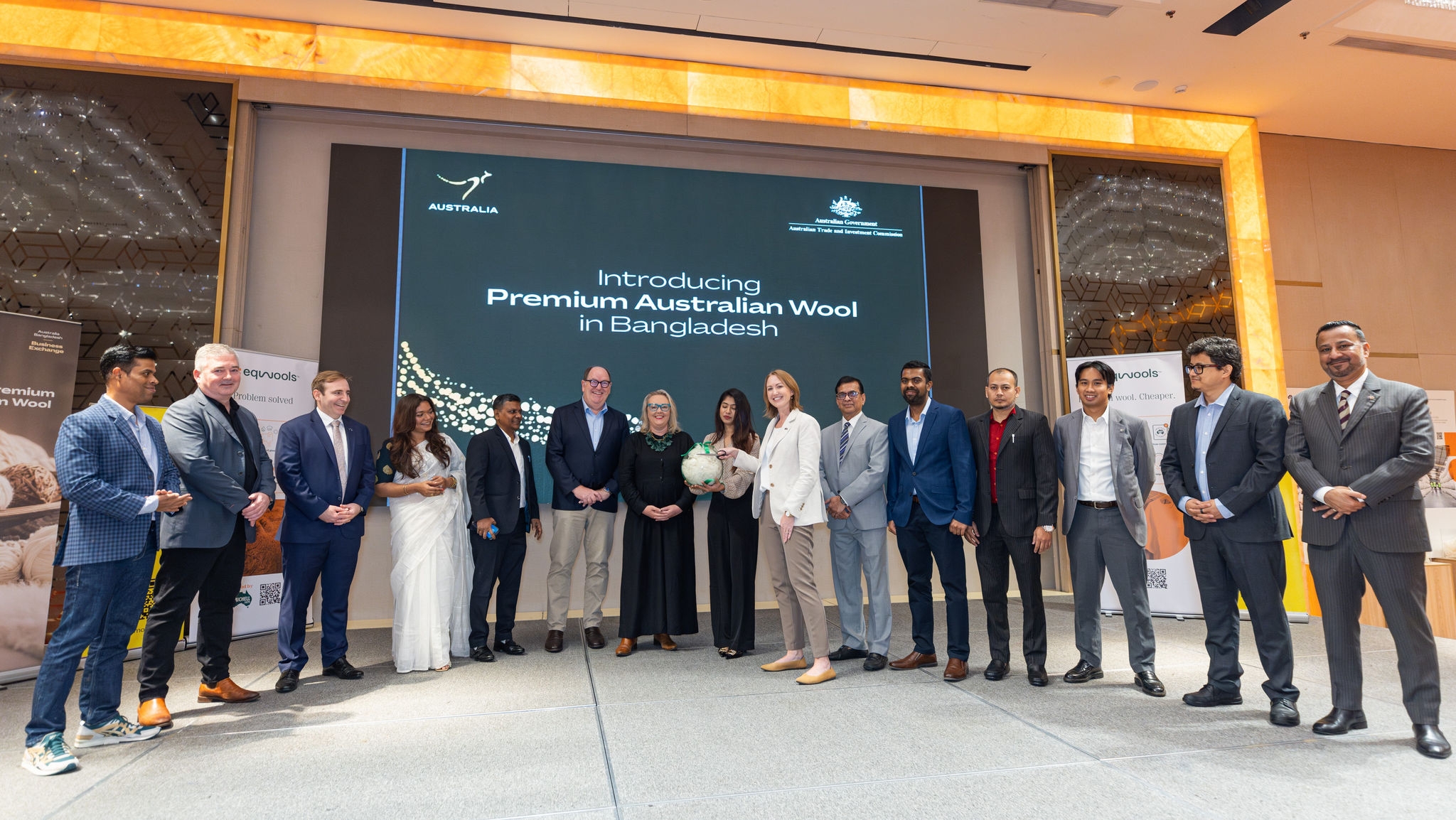 Australian High Commissioner to Bangladesh Susan Ryle with Austrade, The Woolmark Company and the Michell Wool team.