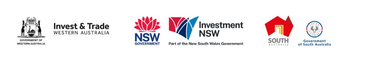 Partners logo strip for WA, NSW and SA governments
